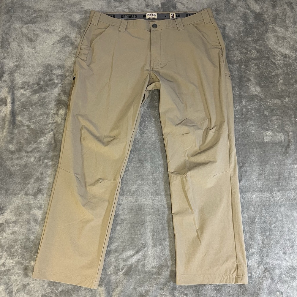 RedHead Utility Pants Mens 40x30 Tan Ripstop Outdoor Hiking Work Trousers